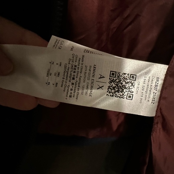 Authentic Armani Exchange Dark Blue Bomber Jacket Men’s - Picture 4 of 5